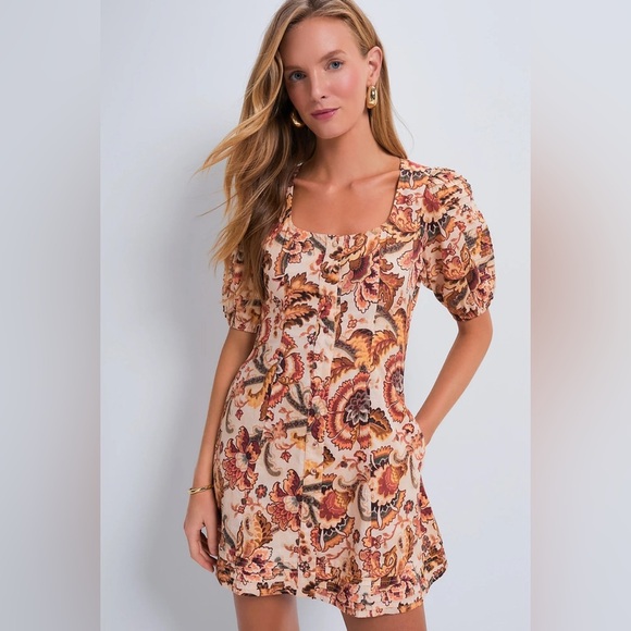 Love The Label Lainy Mini Dress in Fiona Floral Size pouf sleeve Medium - Picture 4 of 13
